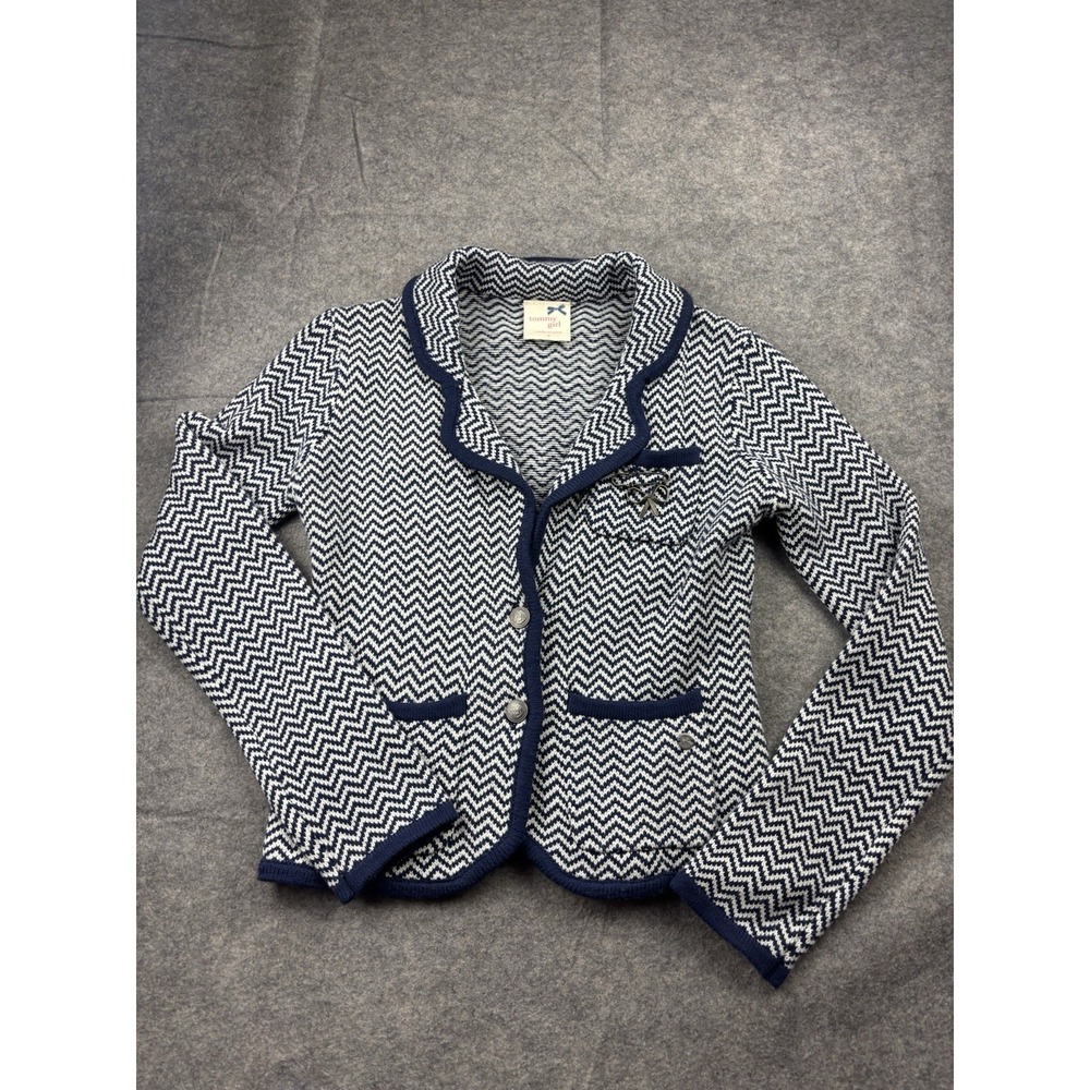 Tommy Girl Y2K Preppy Houndstooth Button‎ Cardigan Blazer Preppy Shawl Collar S
